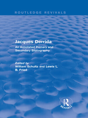 cover image of Jacques Derrida (Routledge Revivals)